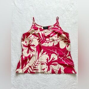 City Silk Pink Tropical Top